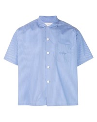 Chemise à manches courtes à rayures verticales bleu clair Second/Layer