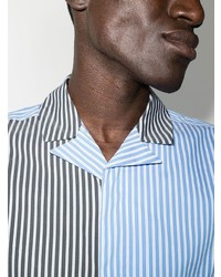 Chemise à manches courtes à rayures verticales bleu clair Holzweiler