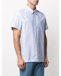 Chemise à manches courtes à rayures verticales bleu clair A.P.C.