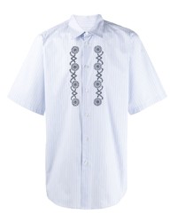 Chemise à manches courtes à rayures verticales bleu clair Stella McCartney