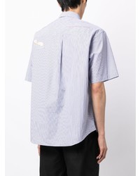 Chemise à manches courtes à rayures verticales bleu clair Undercover