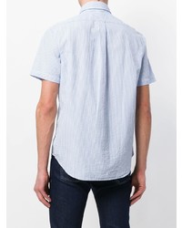 Chemise à manches courtes à rayures verticales bleu clair Polo Ralph Lauren