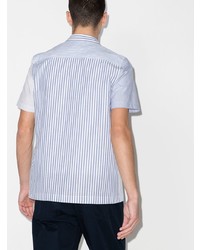 Chemise à manches courtes à rayures verticales bleu clair Wood Wood