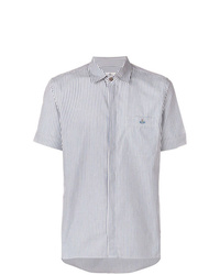 Chemise à manches courtes à rayures verticales bleu clair Vivienne Westwood