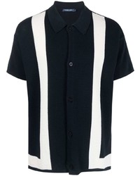 Chemise à manches courtes à rayures verticales bleu marine Frescobol Carioca