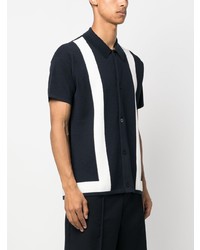 Chemise à manches courtes à rayures verticales bleu marine Frescobol Carioca