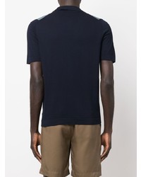 Chemise à manches courtes à rayures verticales bleu marine Fileria