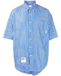 Chemise à manches courtes à rayures verticales bleue Chocoolate