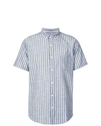 Chemise à manches courtes à rayures verticales bleue Onia