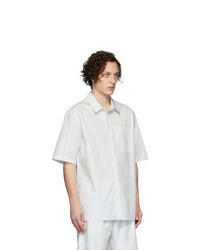 Chemise à manches courtes à rayures verticales grise Han Kjobenhavn