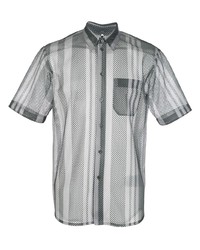 Chemise à manches courtes à rayures verticales grise Oamc