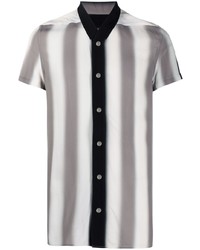 Chemise à manches courtes à rayures verticales grise Rick Owens