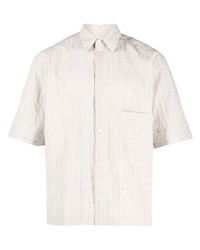 Chemise à manches courtes à rayures verticales grise SAGE NATION