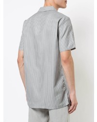 Chemise à manches courtes à rayures verticales grise Onia