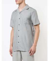 Chemise à manches courtes à rayures verticales grise Onia