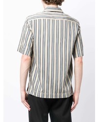 Chemise à manches courtes à rayures verticales grise Paul Smith