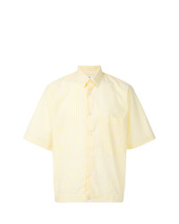 Chemise à manches courtes à rayures verticales jaune Cmmn Swdn