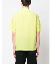 Chemise à manches courtes à rayures verticales jaune Sunflower