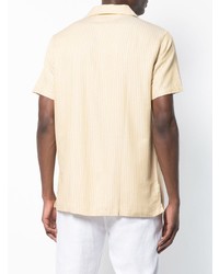 Chemise à manches courtes à rayures verticales jaune Onia