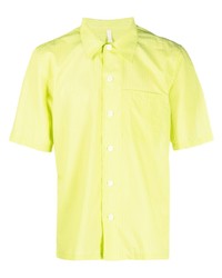 Chemise à manches courtes à rayures verticales jaune Sunflower
