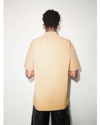 Chemise à manches courtes à rayures verticales marron clair Sunflower