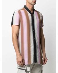 Chemise à manches courtes à rayures verticales multicolore Rick Owens