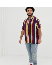 Chemise à manches courtes à rayures verticales multicolore ASOS DESIGN