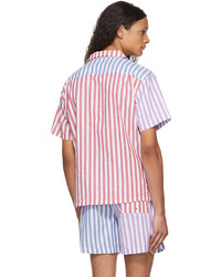 Chemise à manches courtes à rayures verticales multicolore DOUBLE RAINBOUU