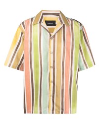 Chemise à manches courtes à rayures verticales multicolore Costumein