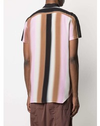 Chemise à manches courtes à rayures verticales multicolore Rick Owens