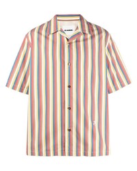 Chemise à manches courtes à rayures verticales multicolore Jil Sander