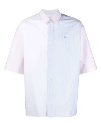 Chemise à manches courtes à rayures verticales multicolore MAISON KITSUNÉ
