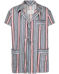 Chemise à manches courtes à rayures verticales multicolore Maison Margiela