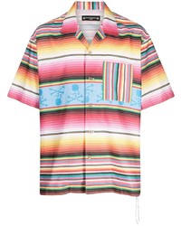 Chemise à manches courtes à rayures verticales multicolore Mastermind World
