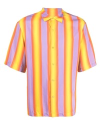 Chemise à manches courtes à rayures verticales multicolore Sandro