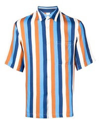 Chemise à manches courtes à rayures verticales multicolore Sandro Paris