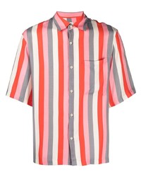Chemise à manches courtes à rayures verticales multicolore Sandro Paris
