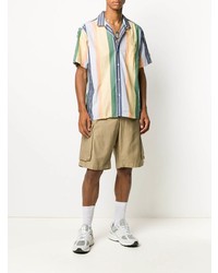 Chemise à manches courtes à rayures verticales multicolore Gitman Vintage