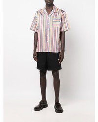 Chemise à manches courtes à rayures verticales multicolore Marni