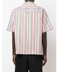 Chemise à manches courtes à rayures verticales multicolore Marni