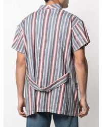 Chemise à manches courtes à rayures verticales multicolore Maison Margiela