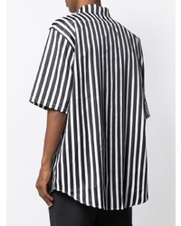 Chemise à manches courtes à rayures verticales noire et blanche Marcelo Burlon County of Milan