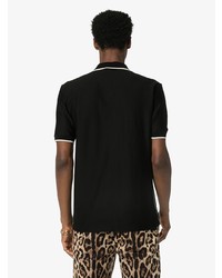 Chemise à manches courtes à rayures verticales noire et blanche Dolce & Gabbana