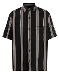 Chemise à manches courtes à rayures verticales noire Closed