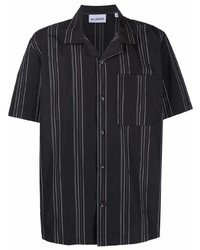 Chemise à manches courtes à rayures verticales noire Han Kjobenhavn