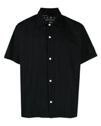 Chemise à manches courtes à rayures verticales noire mfpen