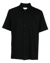 Chemise à manches courtes à rayures verticales noire SAMSOE SAMSOE