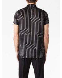 Chemise à manches courtes à rayures verticales noire Rick Owens