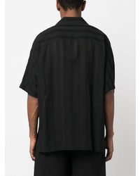 Chemise à manches courtes à rayures verticales noire Attachment