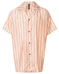 Chemise à manches courtes à rayures verticales orange Astrid Andersen